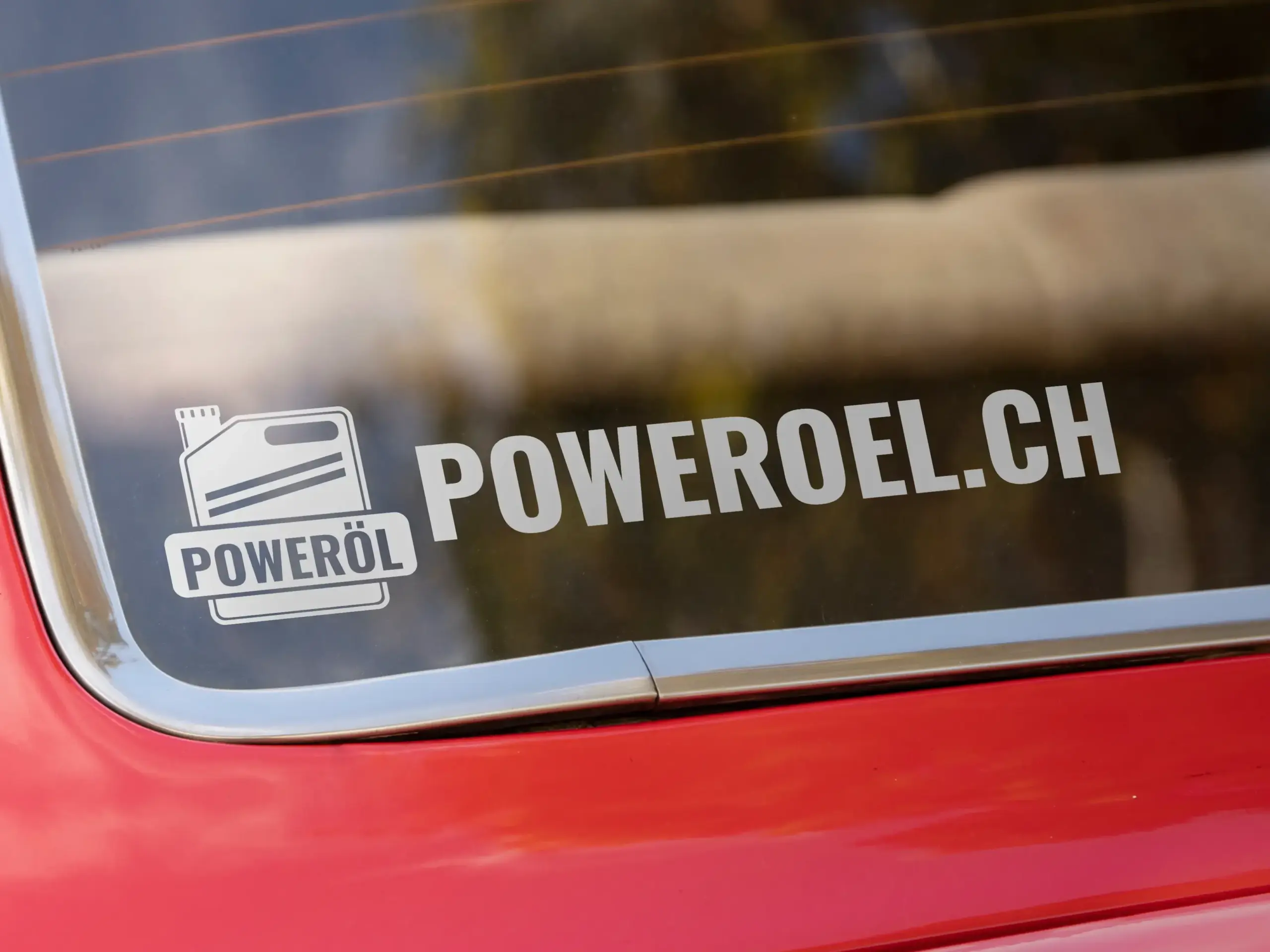 Poweroel.ch Aufkleber Weiss
